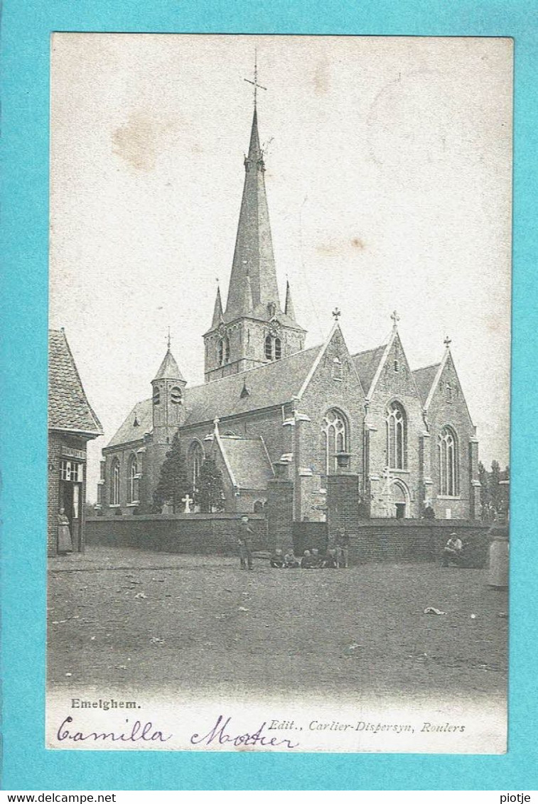 * Emelgem - Emelghem (Izegem) * (Edit Carlier - Dispersyn Roeselare) église, Kerk, Animée, Old, Rare, Unique, TOP - Izegem