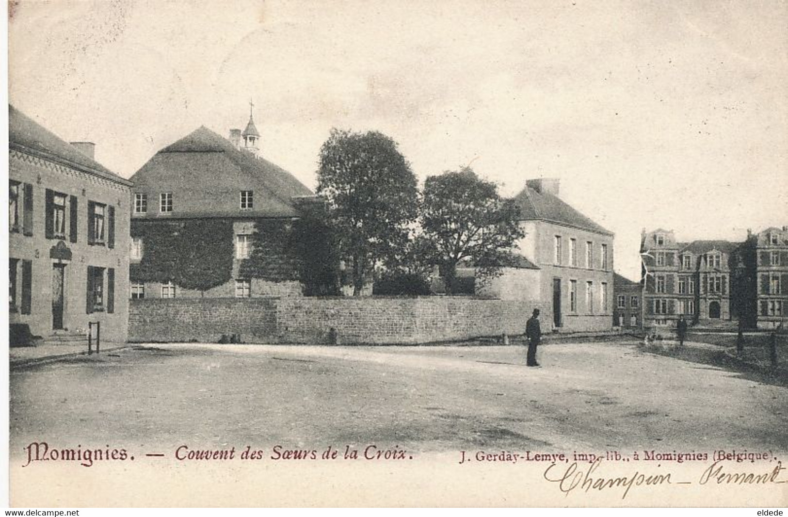 Momignies  Couvent Des Soeurs De La Croix   Edit Gerday Lemye Timbrée 1905 Vers La Chaumière Soissons - Momignies
