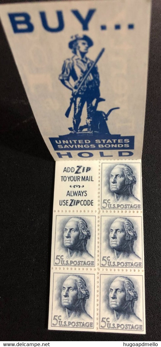 UNITED STATES, Original SHEETLET « Georges Washington », 5c X 20 **Mint Stamps, 1962 - 1941-80