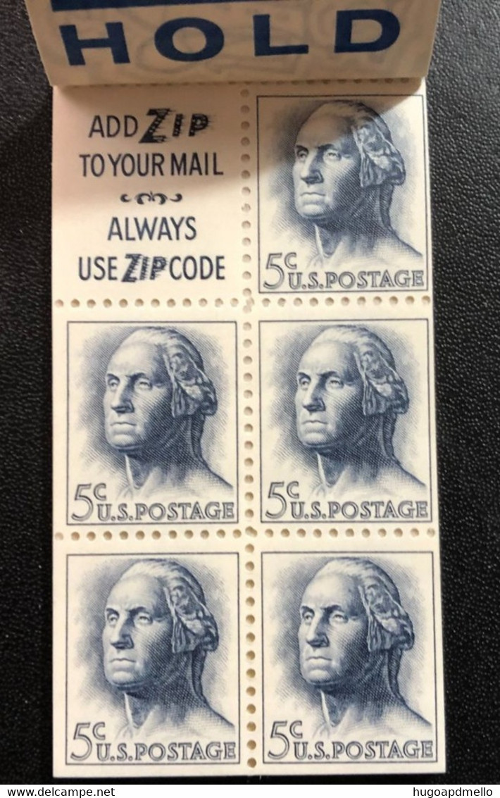 UNITED STATES, Original SHEETLET « Georges Washington », 5c X 20 **Mint Stamps, 1962 - 1941-80