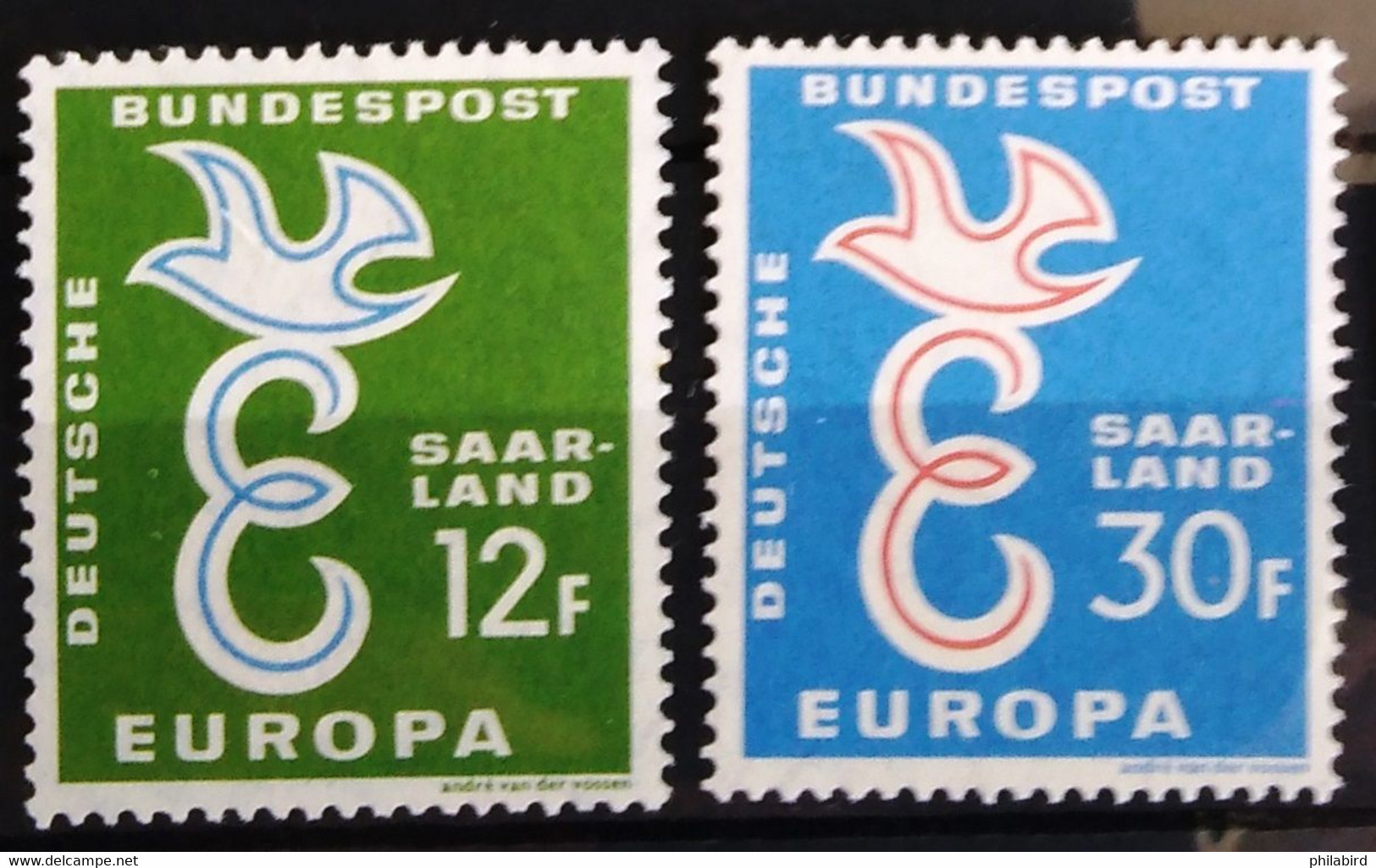 EUROPA 1958 - SARRE                  N° 421/422                       NEUF* - 1958