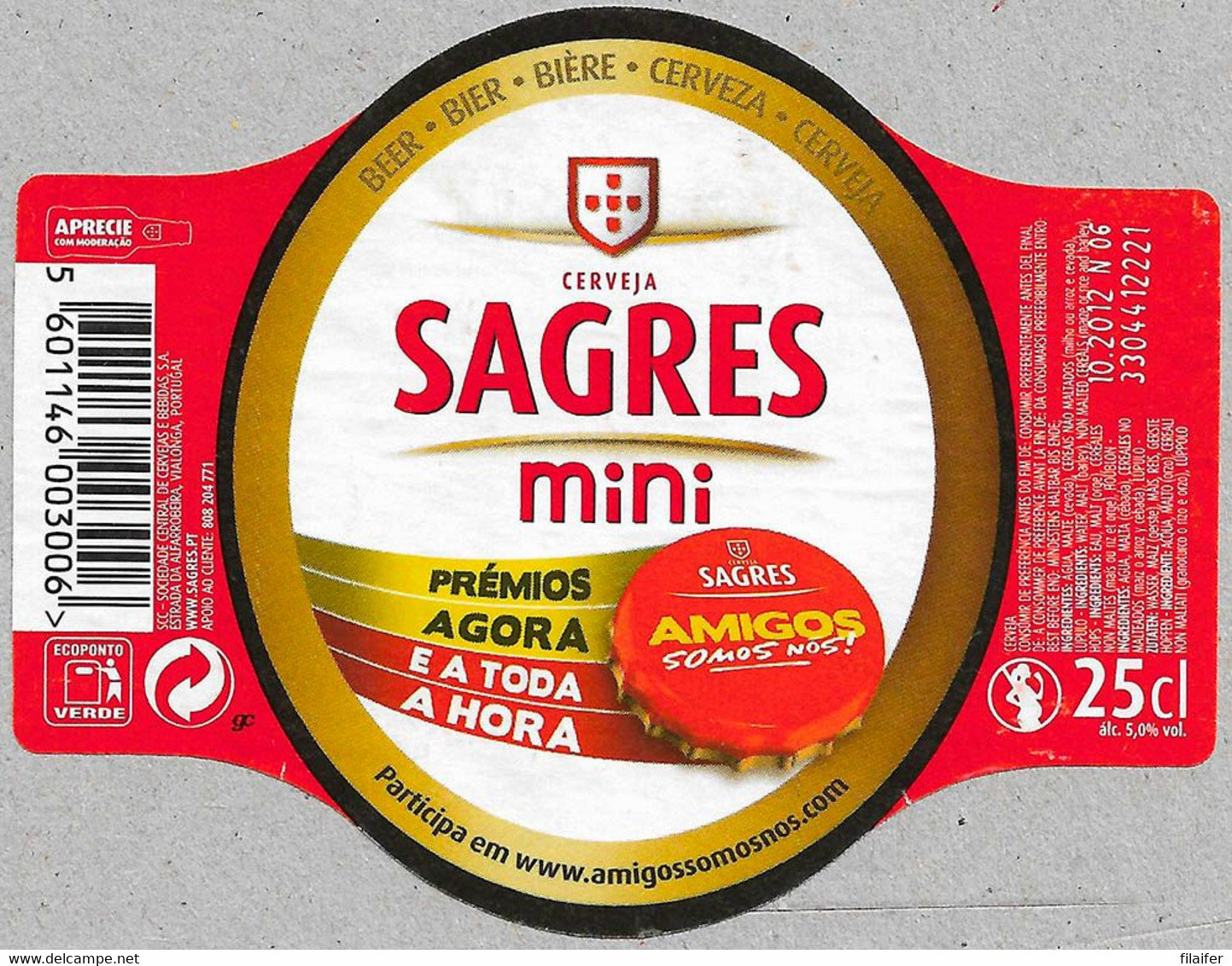 Portugal Beer Labels - Sagres - Limited Edition - Friends - Birra