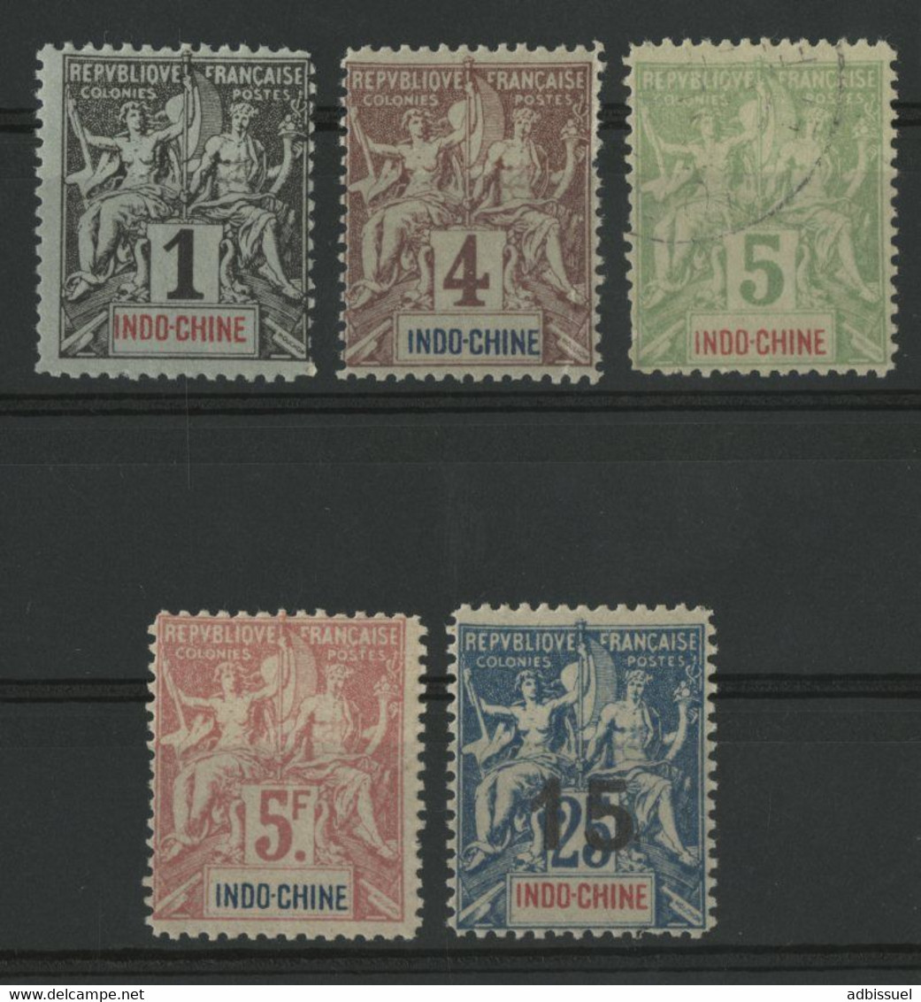 INDOCHINE FAUX FOURNIER N° 3 + 4 + 6 + 16 + 23 Neufs ** (MNH) Voir Description - Unused Stamps