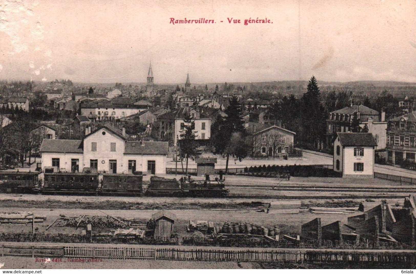 10141 RAMBERVILLERS  Vue Générale  (train  )  (état )   (recto-verso) 88 Vosges - Rambervillers