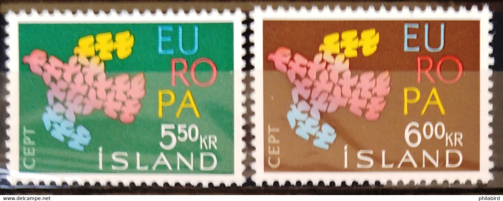 EUROPA 1961 - ISLANDE                    N° 311/312                    NEUF** - 1961