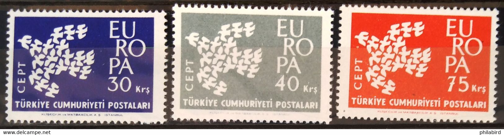 EUROPA 1961 - TURQUIE                    N° 1599/1601                    NEUF** - 1961