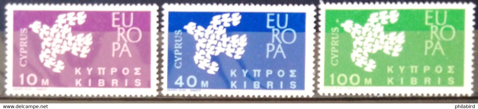 EUROPA 1961 - CHYPRE                    N° 189/191                    NEUF** - 1961