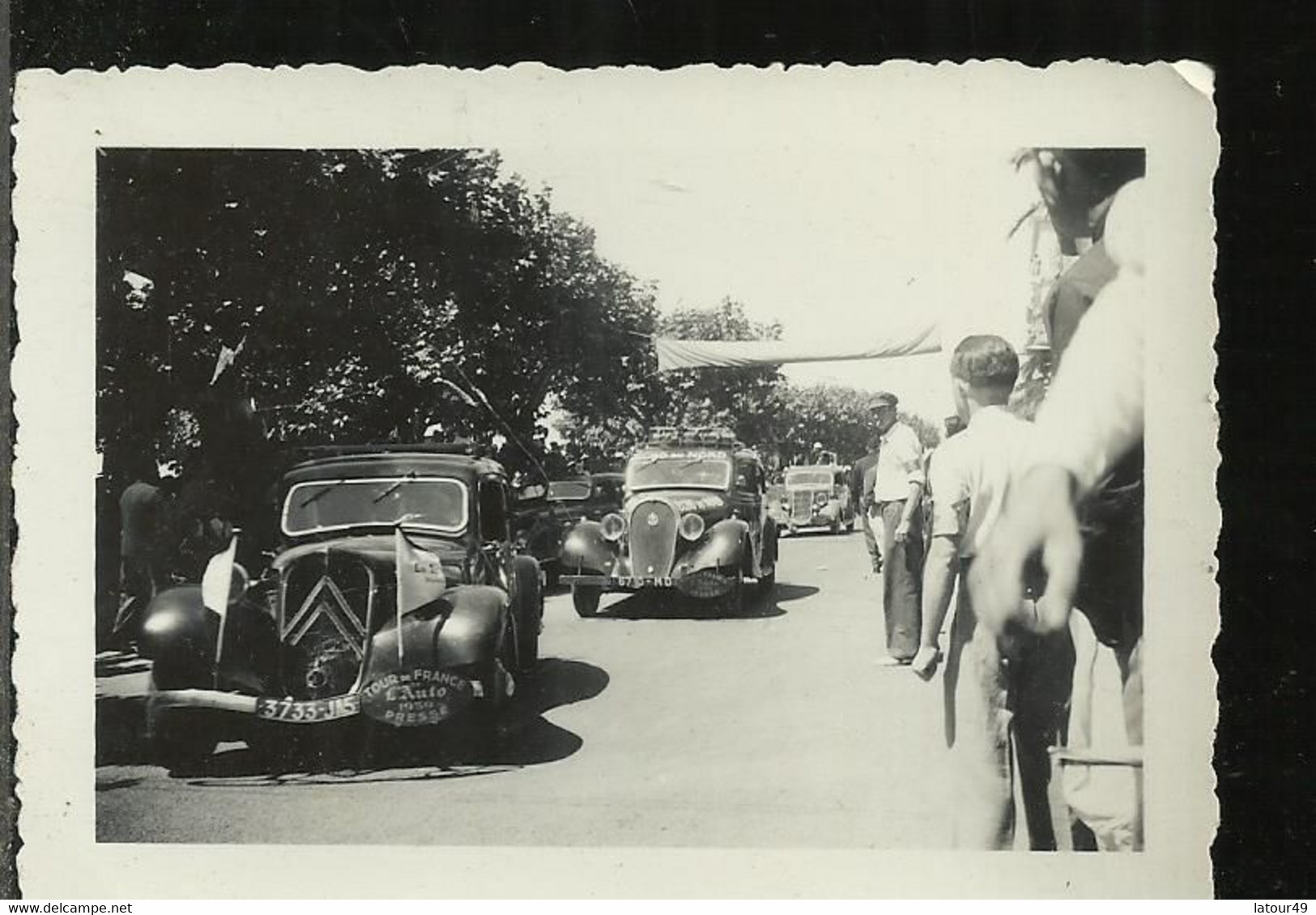 RARE PHOTO TRACTION CITROEN TOUIR DE FRANCE 1939  VOITURE DE LA PRESSE 9.5  X 7 CM - Coches