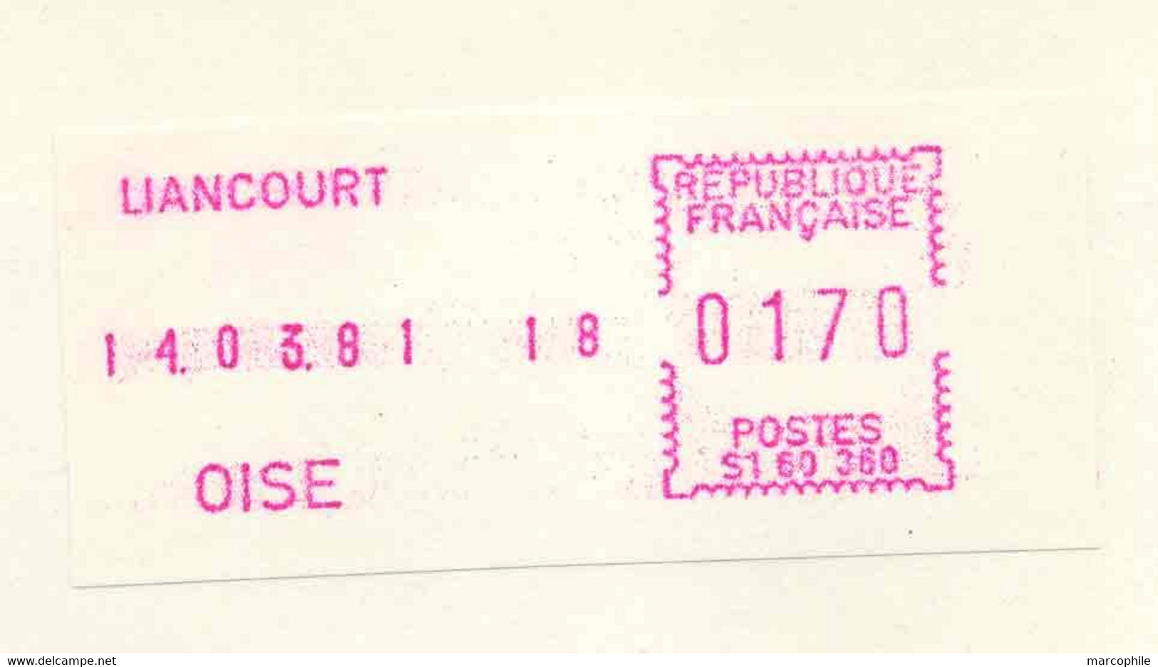 TIMBRE DE DISTRIBUTEUR - LIANCOURT - OISE / 1981 ENVELOPPE FDC POUR LA SUISSE (ref 9119a) - 1981-84 LS & LSA Prototypen