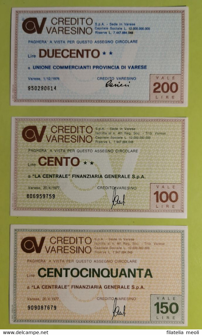 CREDITO VARESINO - [10] Assegni E Miniassegni