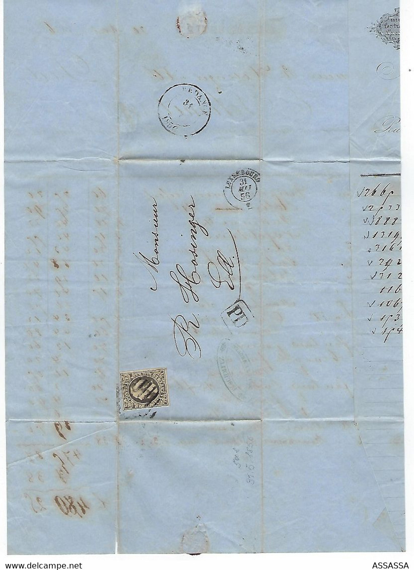 LUXEMBOURG - LETTRE - 1856 GUILLAUME III Vers ELL - Belle Petite Lettre - - 1852 Guillaume III