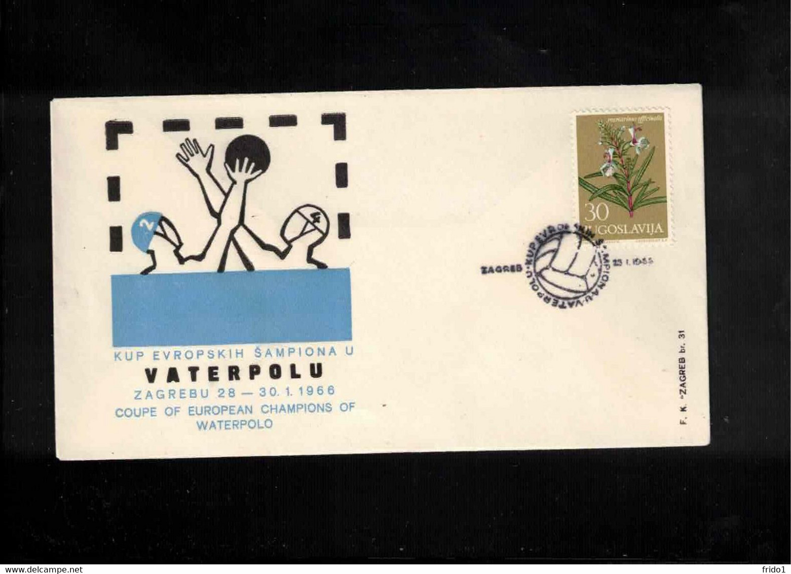 Yugoslavia / Jugoslawien 1966 Cup Of European Waterpolo Champions Zagreb  Interesting Cover - Waterpolo