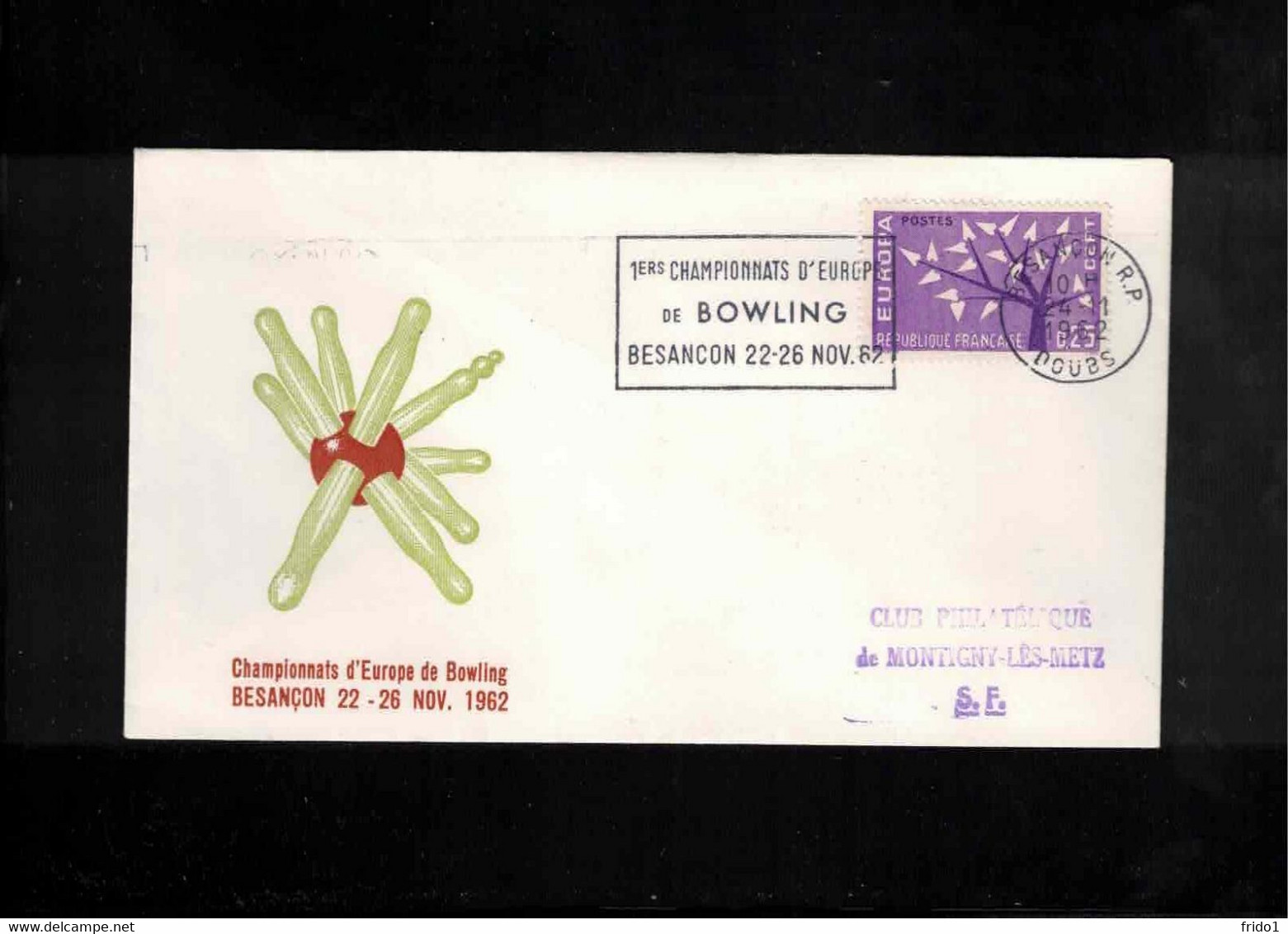 France 1962 European Bowls Championship Besancon Interesting Cover - Petanque