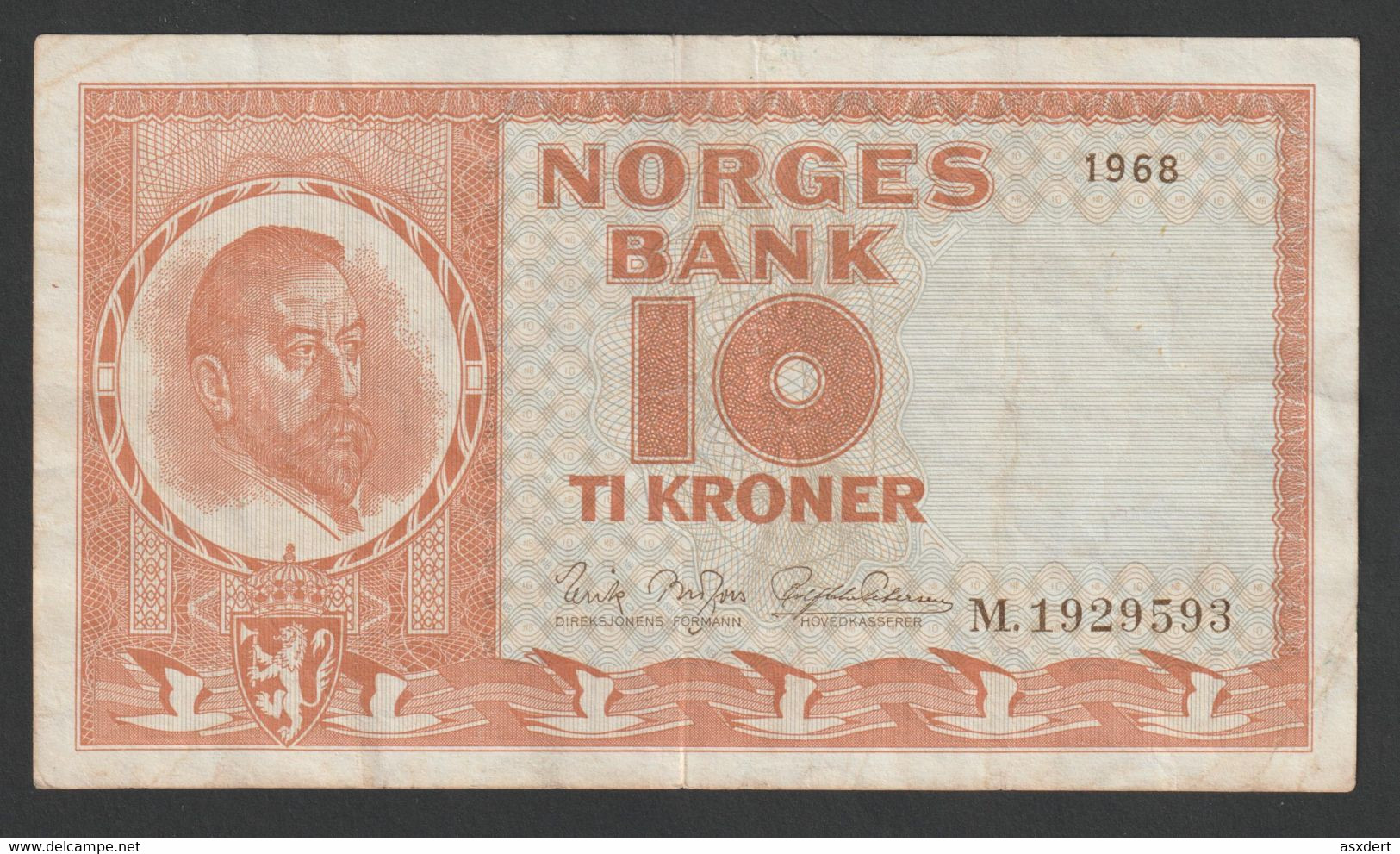 Norges Norvège - Biljet Van 10 Kroner 1968 - Noorwegen