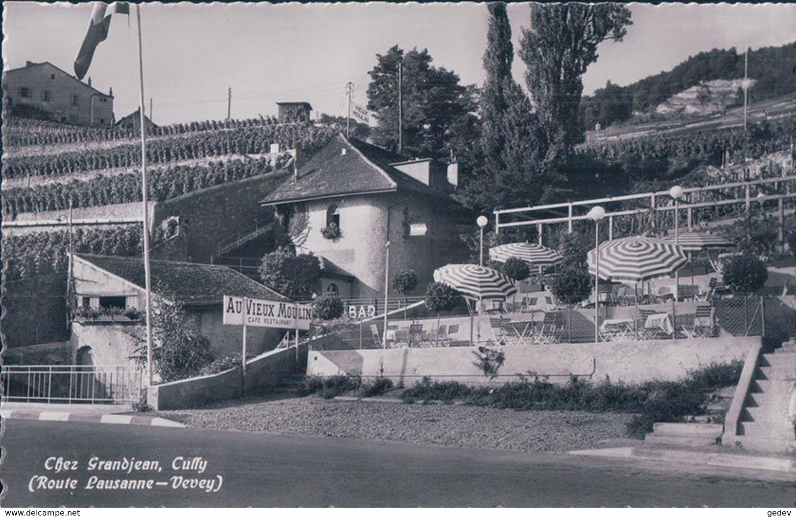 Lavaux VD, Cully, Route Lausanne-Vevey, Au Vieux Moulin, Restaurant Bar Chez Grandjean (4304) - Cully