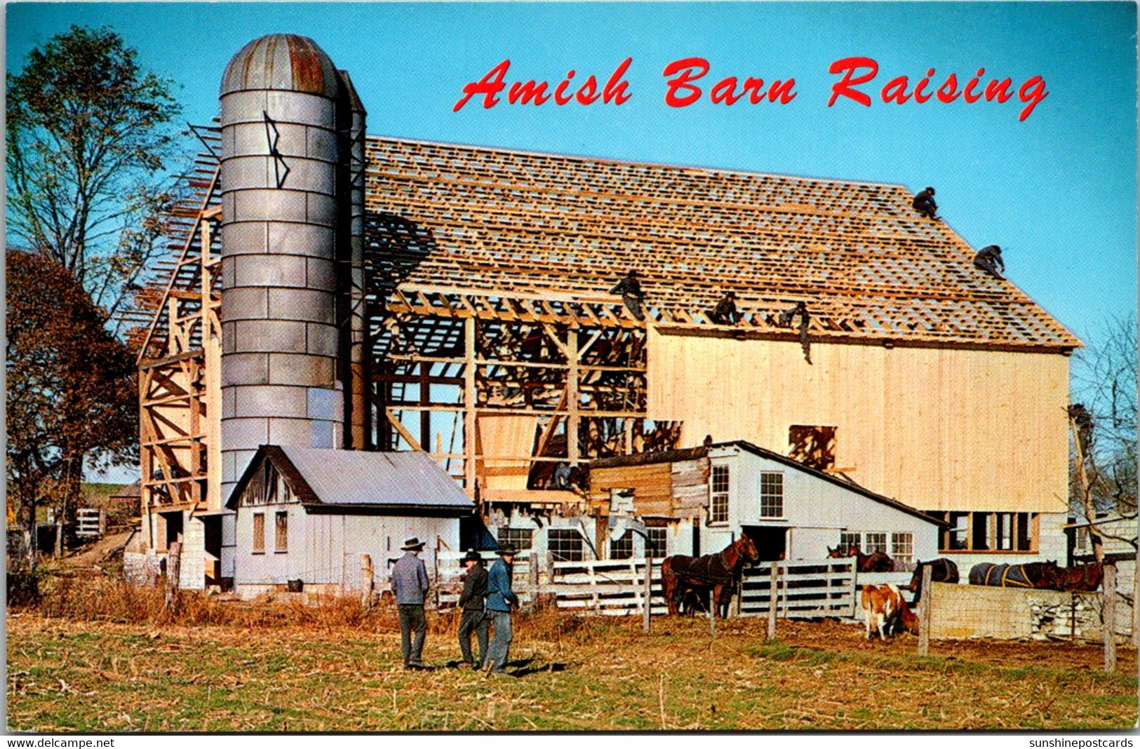 Pennsylvania Amish Country Amish Barn Raising - Lancaster