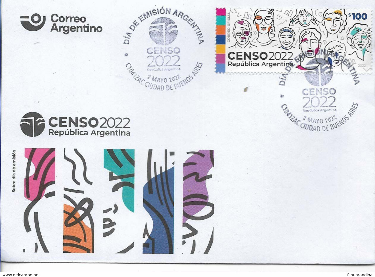 #75106 ARGENTINE,ARGENTINA 2022 POBLATION CENSUS FDC - Unused Stamps