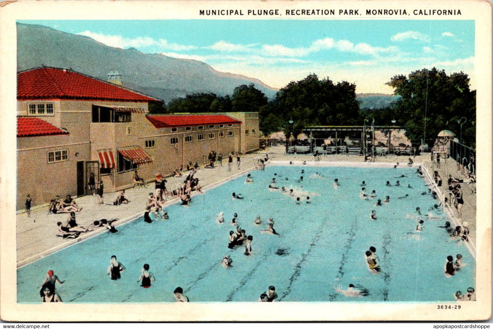 California Monrovia Recreation Park Municipal Plunge Swimming Pool Curteich - Sonstige & Ohne Zuordnung