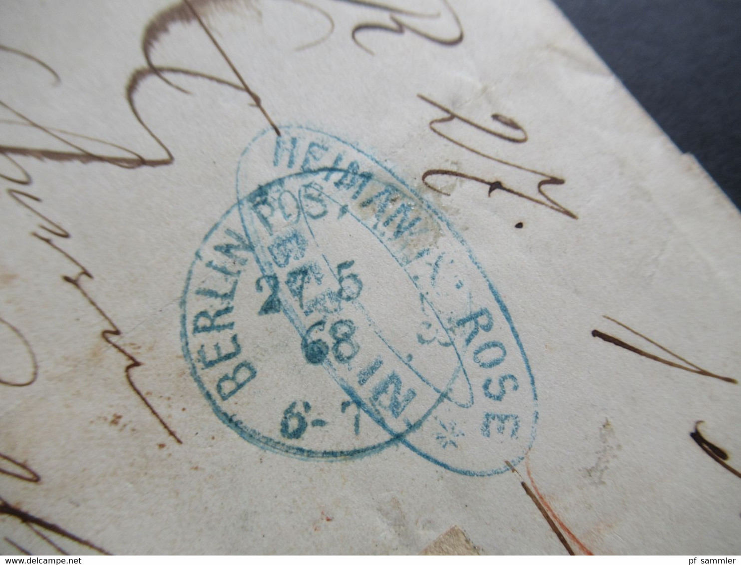 AD NDP 1868 Nr.4 Und 6 MiF Paketbegleitbrief Blaue Stempel Berlin Post Expedition Klebezettel Aus Berlin Nach Heidelberg - Brieven En Documenten