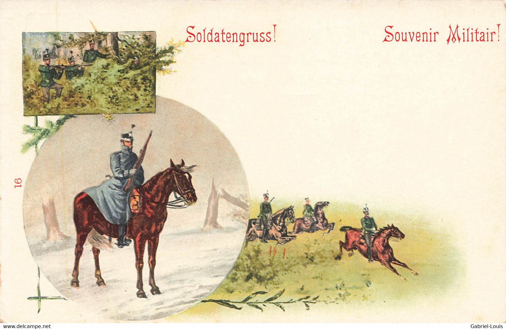 Militaria  - Schweiz Armee - Armée Suisse - Soldatengruss Souvenir Militair Militaire - Cavalerie -Dragons - Otros & Sin Clasificación