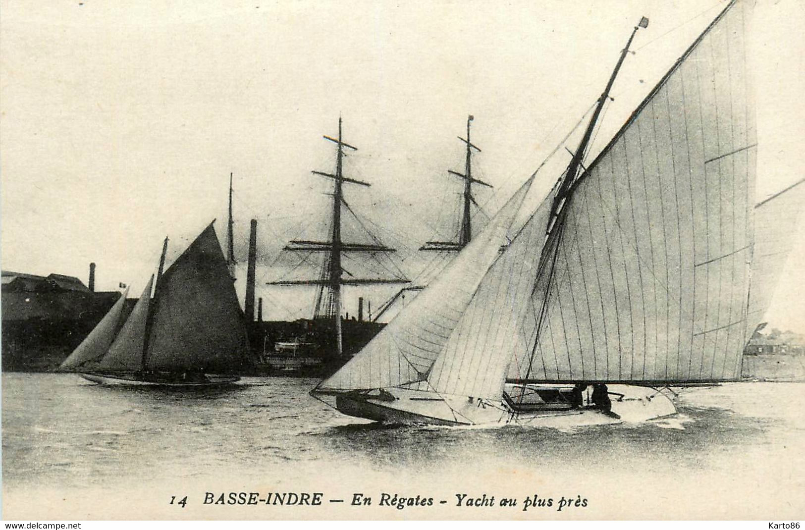 Basse Indre * En Régates , Yacht Au Plus Près * Bateau Voilier Voile - Basse-Indre