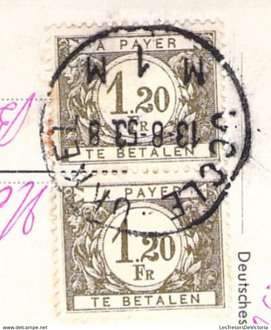 COB TX44 X2 Sur Carte Postale De Ludenscheid Ehrenmal - Brieven En Documenten