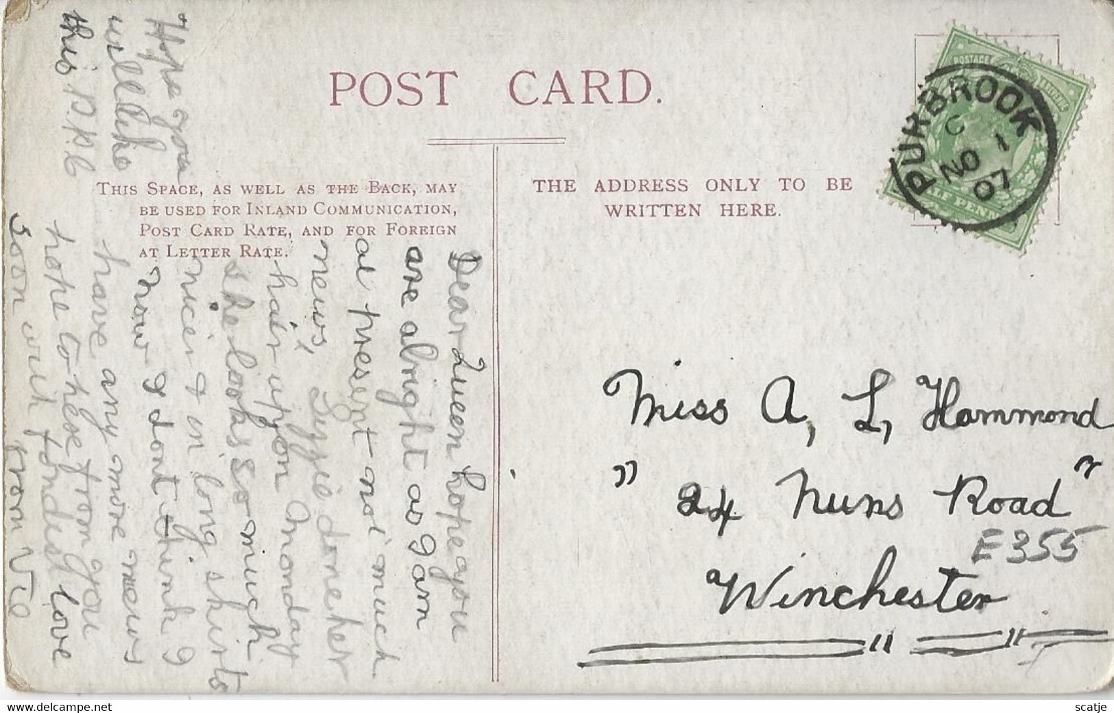 Pistyll-Y-Cain Falls   -   1907   Purbrook    Naar   Winchester - Merionethshire