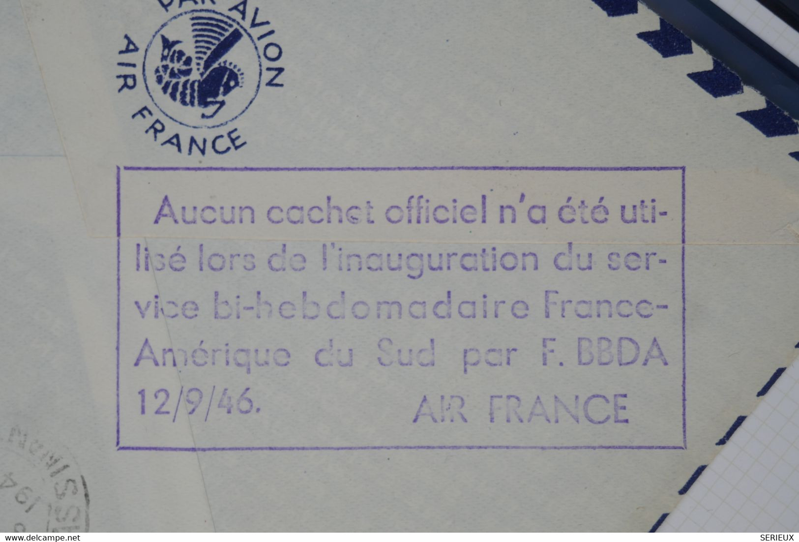 C1 FRANCE   BELLE LETTRE RECOM. 1946 PARIS RIO BRESIL++GRIFFE AU VERSO+AFFRANC. PLAISANT - 1960-.... Brieven & Documenten