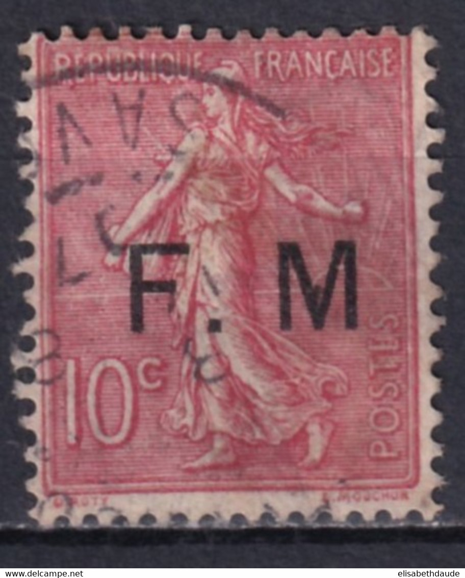 1906 - FRANCHISE MILITAIRE - YVERT N°4a VARIETE SANS POINT APRES "M" OBLITERE - COTE = 50 EUR. - Sellos De Franquicias Militares