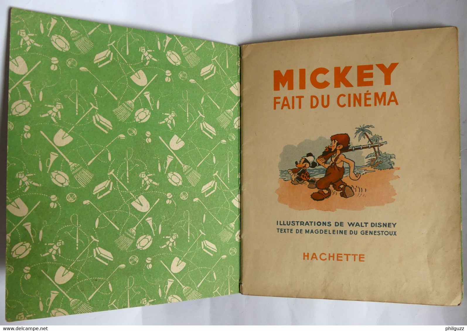 ALBUM BD MICKEY FAIT DU CINEMA - HACHETTE  - Ré-édition 1947 Nouvelle Couverture Enfantina (2) - Disney