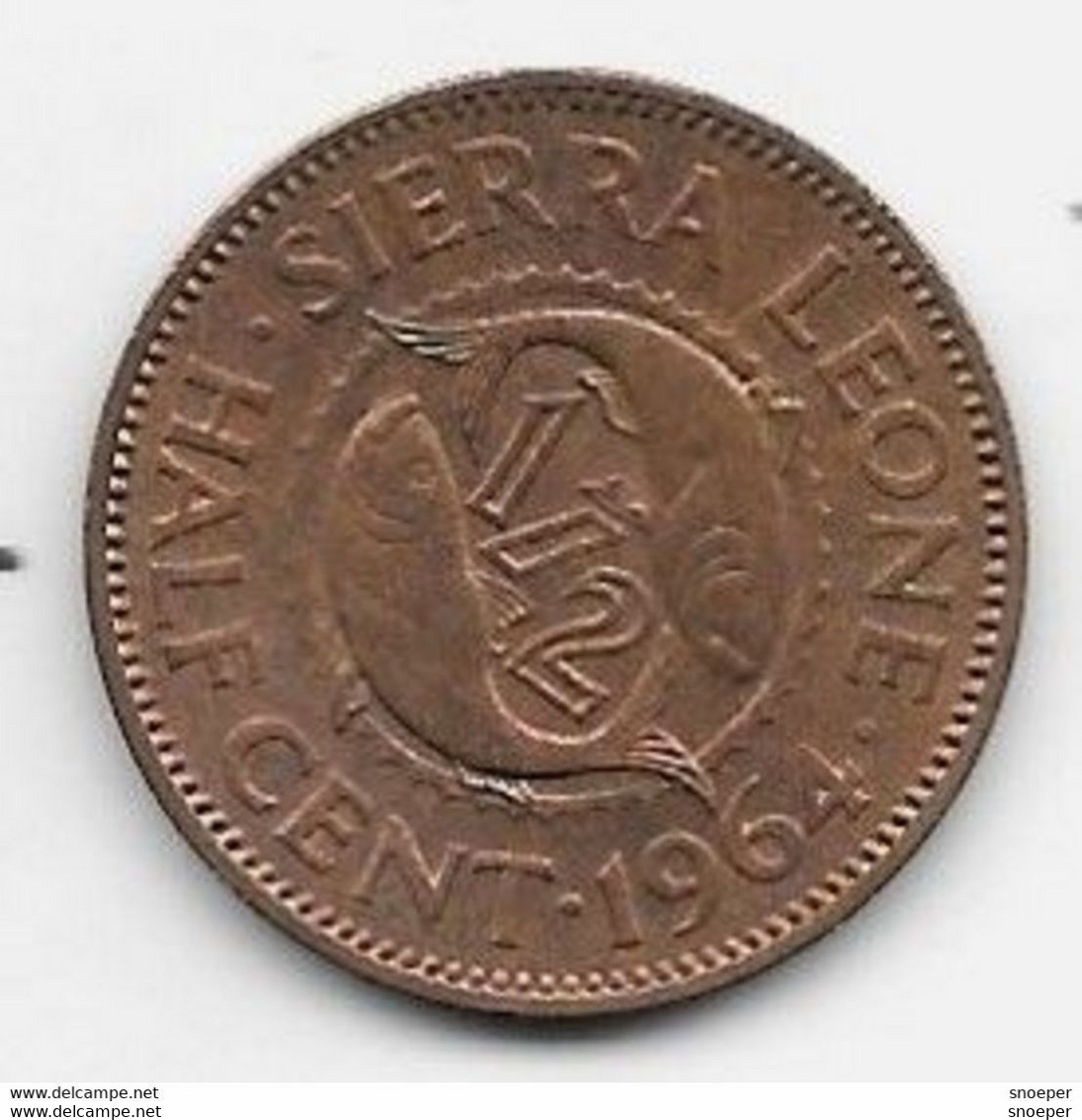 Sierra Leone 1/2 Cent 1964  Km 16 Bu/ms65 - Sierra Leone