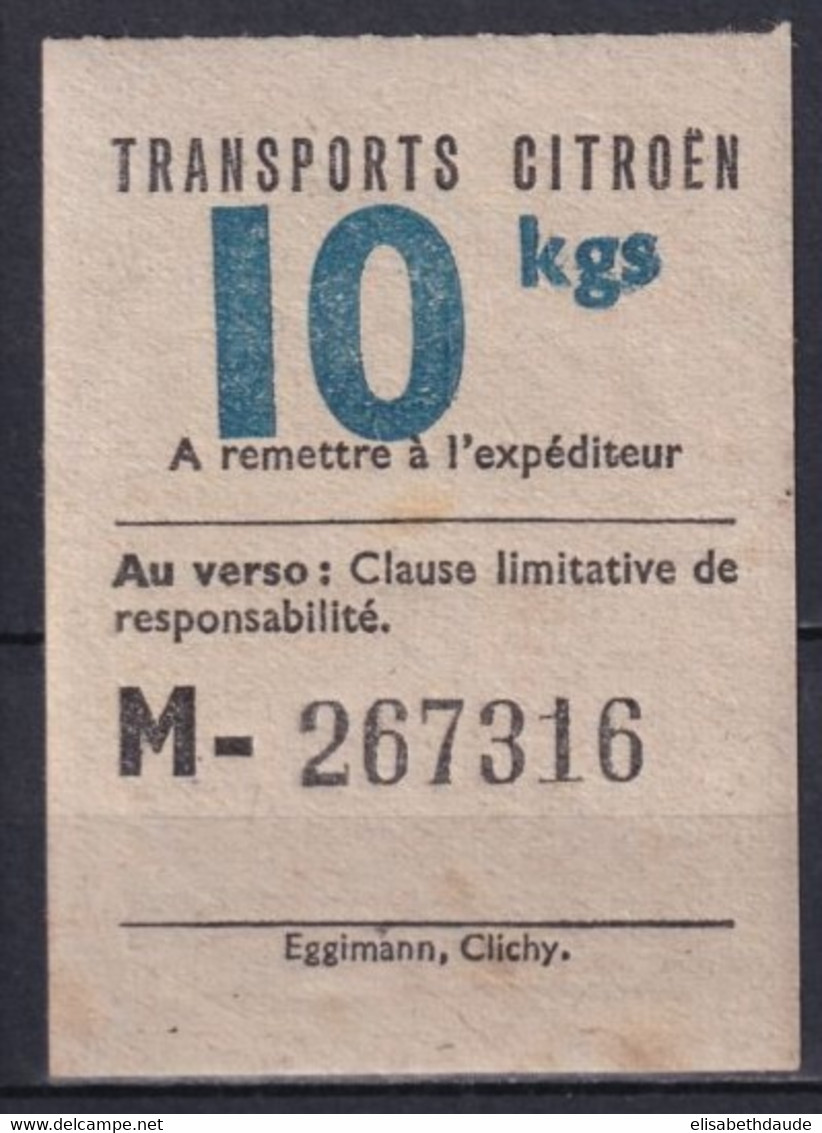 COLIS POSTAUX - TIMBRE VIGNETTE GOMMEE (VOIR DETAIL AU DOS) Des TRANSPORTS CITROËN - Ongebruikt