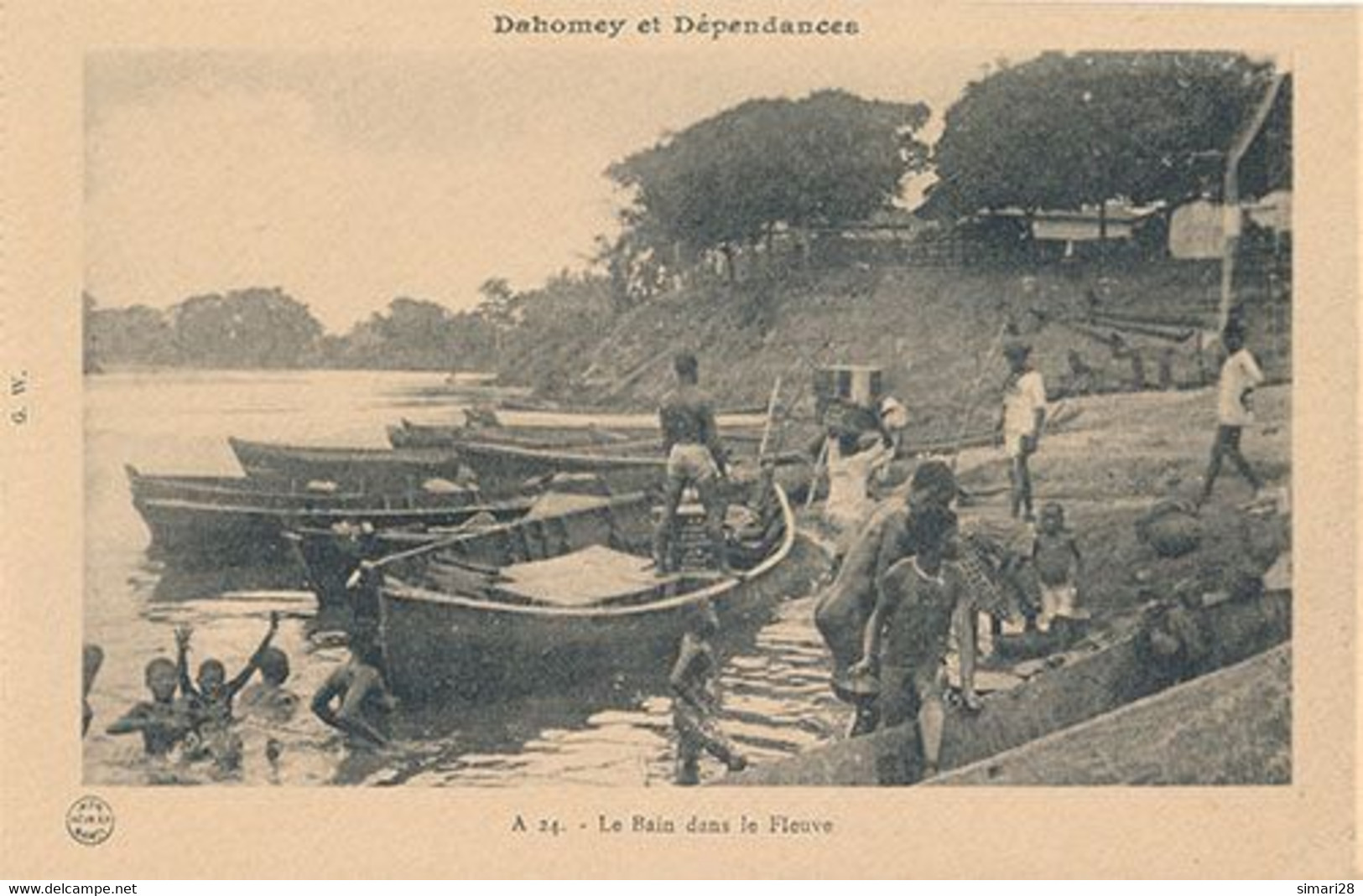 DAHOMEY ET DEPENDANCES - N° 24 - LE BAIN DANS LE FLEUVE (CP DE CARNET) - Dahomey