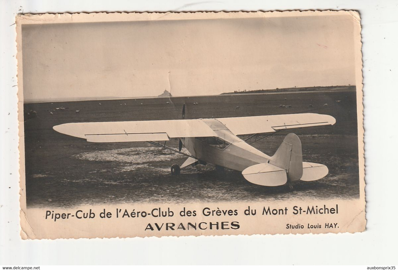 AVIATION - AVRANCHES - PIPER CUB DE L'AERO CLUB DES GREVES DU MONT ST MICHEL - 50 - Avranches