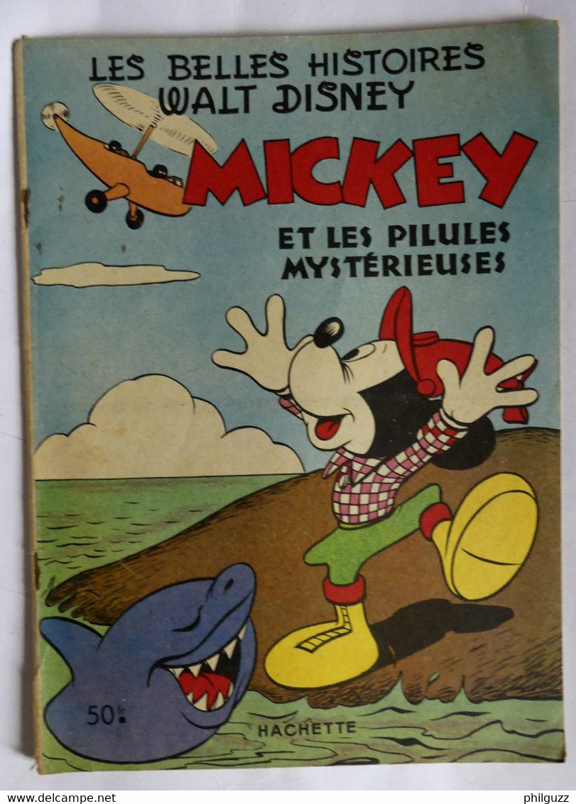 ALBUM BD LES BELLES HISTOIRES -  MICKEY ET LES PILLULES MYSTERIEUSES - HACHETTE N° 59 1953 1ère Série Enfantina - Disney