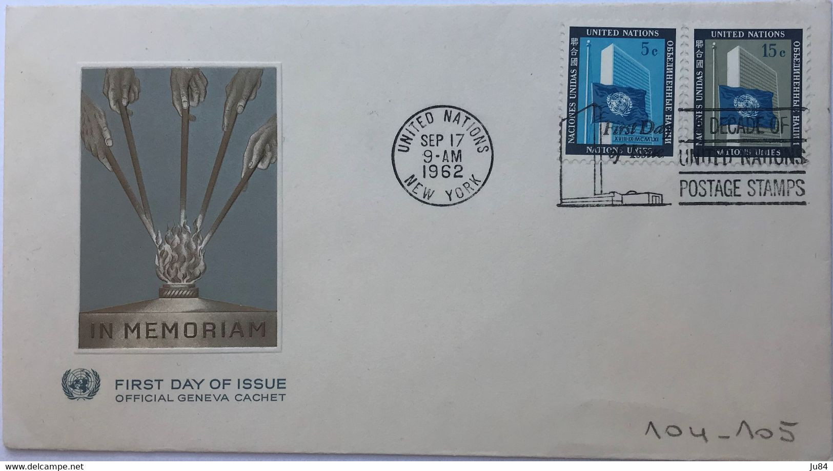 États-Unis - New York - United Nations - FDC - 17 Septembre 1962 - 1961-1970