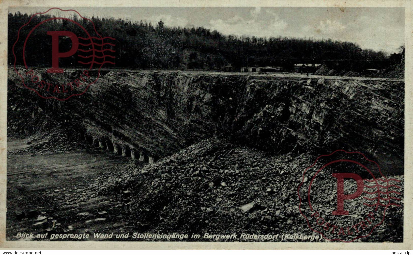 BERGWERK RUDERSDORF BLICK AUF GESPRENGTE WAND UND STOLLENEINGANGE IM BERGWERK   ALLEMAGNE GERMANY DEUTSCHLAND - Rüdersdorf