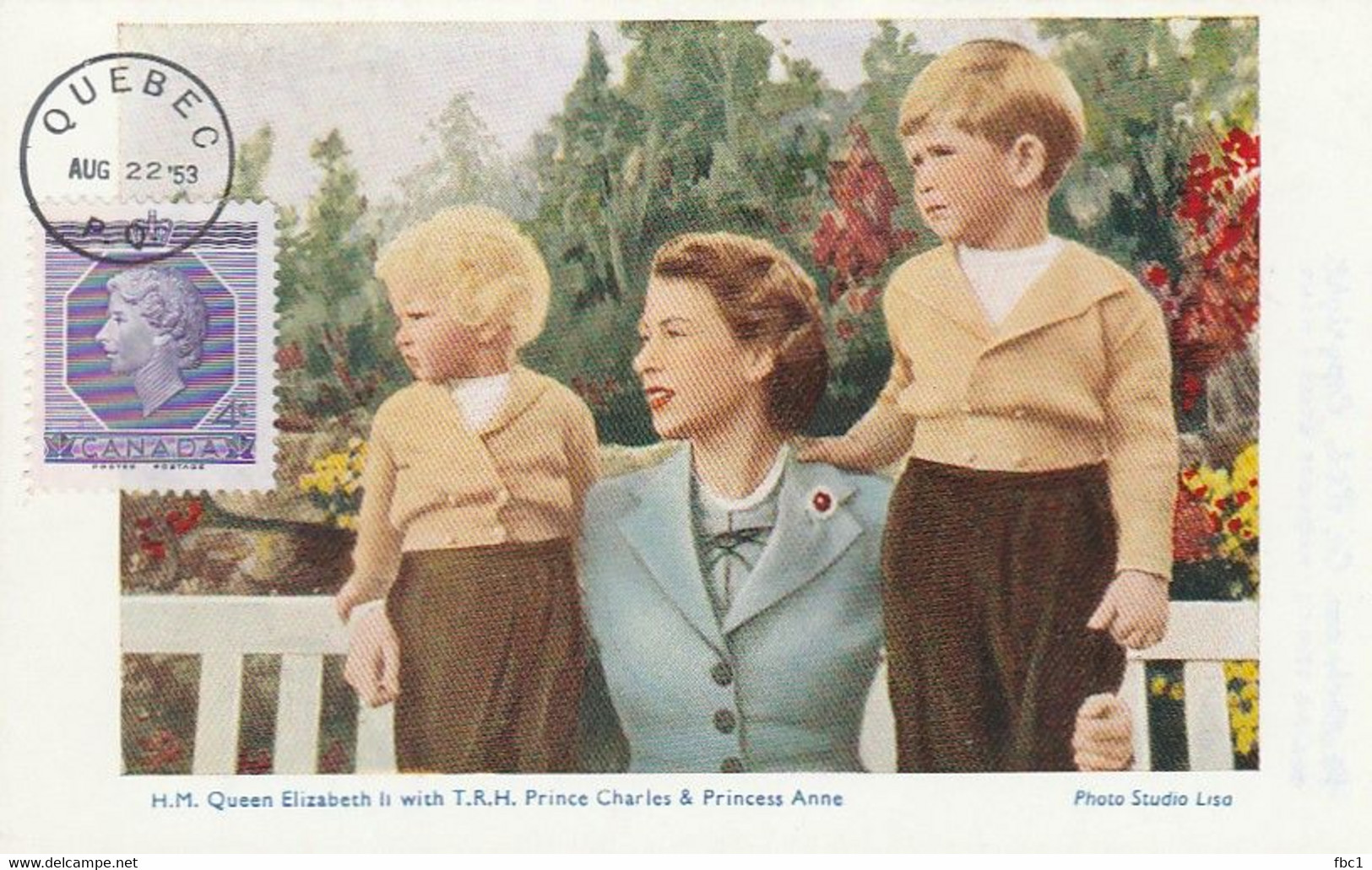 Canada - Carte Maximum - 1953 N°265 (YT) Queen Elisabeth II With Prince Charles And Princess Anne - Tarjetas – Máxima