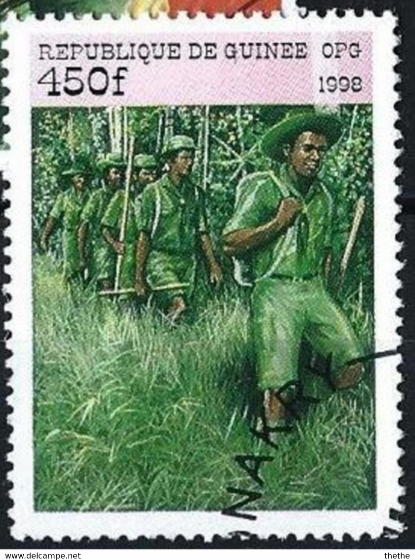 GUINEE - Randonnée - Le 90e Anniversaire De L'Organisation Internationale Du Scoutisme - Oblitérés