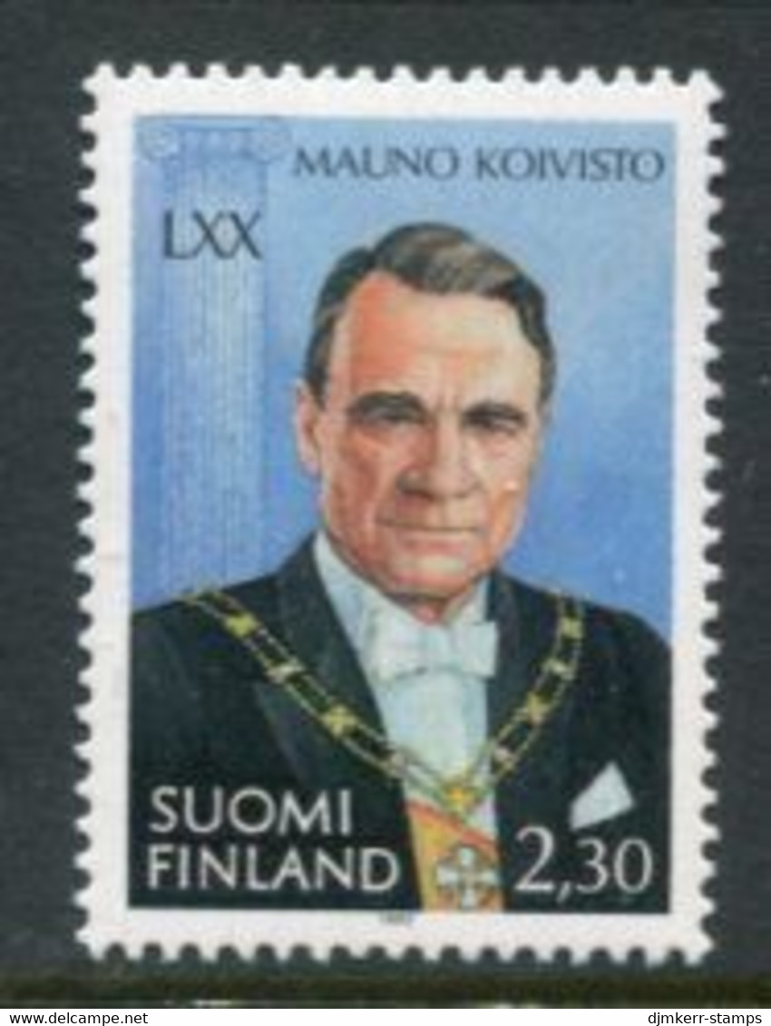 FINLAND 1993 Koivisto 70th Birthday MNH / **.  Michel  1235 - Unused Stamps