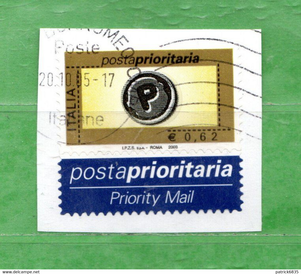 Italia °- Anno 2003 - POSTA PRIORITARIA € 0,62. Unif. 2764.   USATO. - 2001-10: Usados