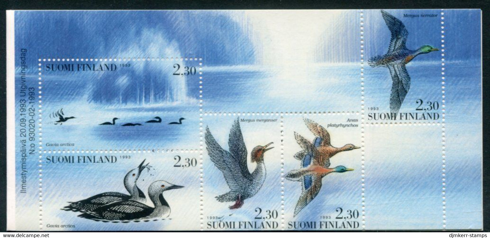 FINLAND 1993 Waterfowl Booklet MNH / **.  Michel  1223-27 - Neufs