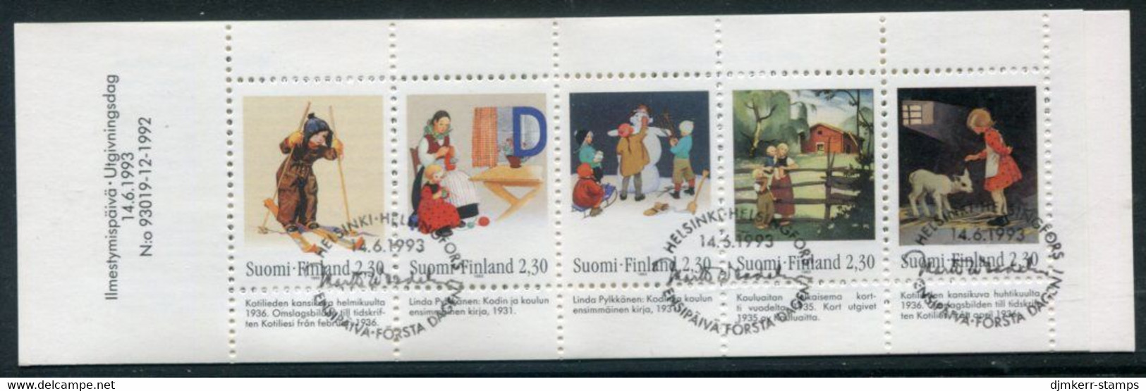 FINLAND 1993 Wendelin Centenary Booklet Used.  Michel  1218-22 - Oblitérés