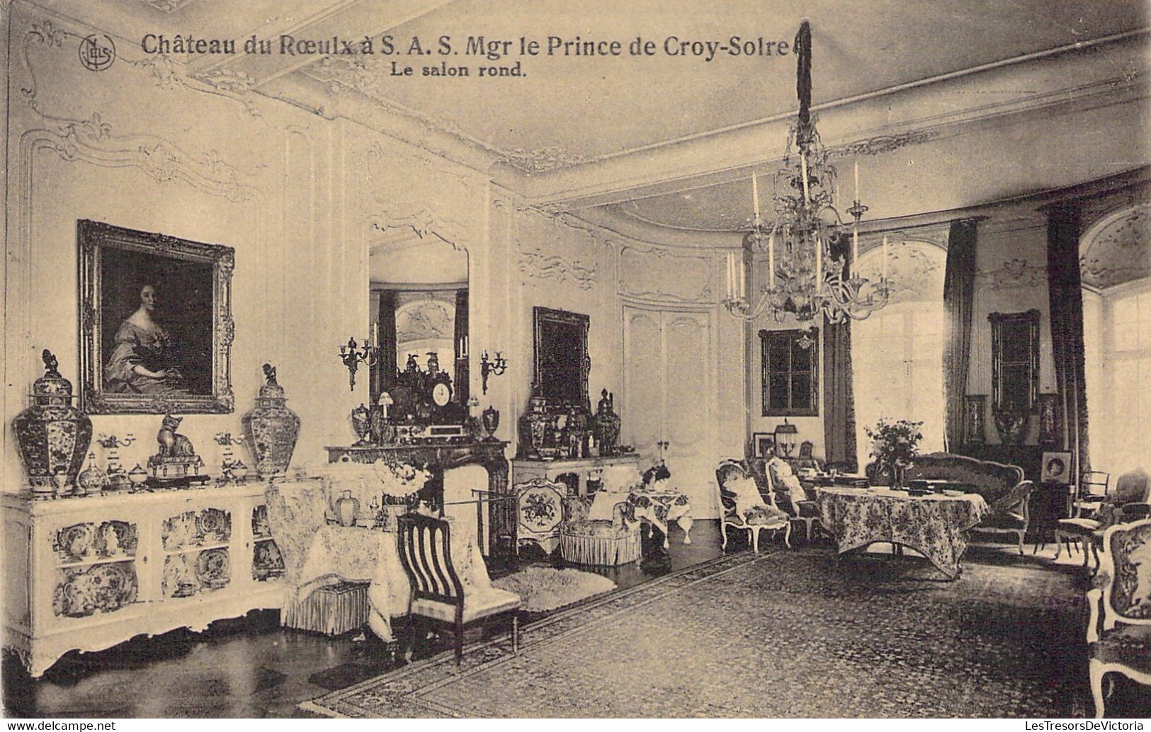 CPA Chateau Du Roeulx à SAS Mgr Le Prince De Croy Solre - Le Salon Rond - LE ROEULX - Le Roeulx