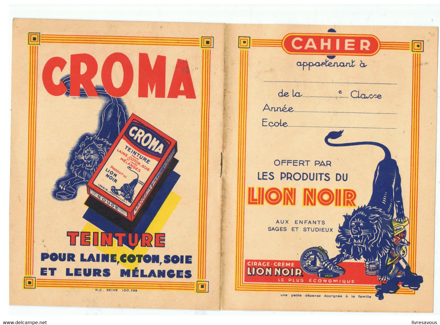 Cahier CROMA Produit Du Lion Noir - Protège-cahiers