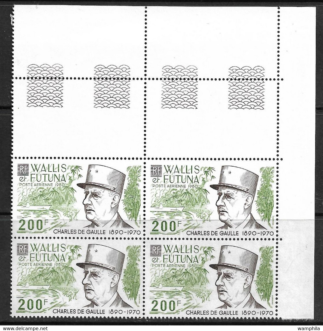 Wallis Et Futuna P.A N°106** Charles De Gaulle Bloc De 4 . Cote 42.80€ - Collezioni & Lotti