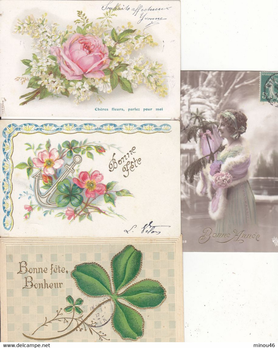 TRES BON LOT DE 220 CPA FANTAISIES. AVEC DE T.BELLES CARTES RARES. B.ETAT GENERAL .VOIR SCAN ET DESC. - 100 - 499 Postcards