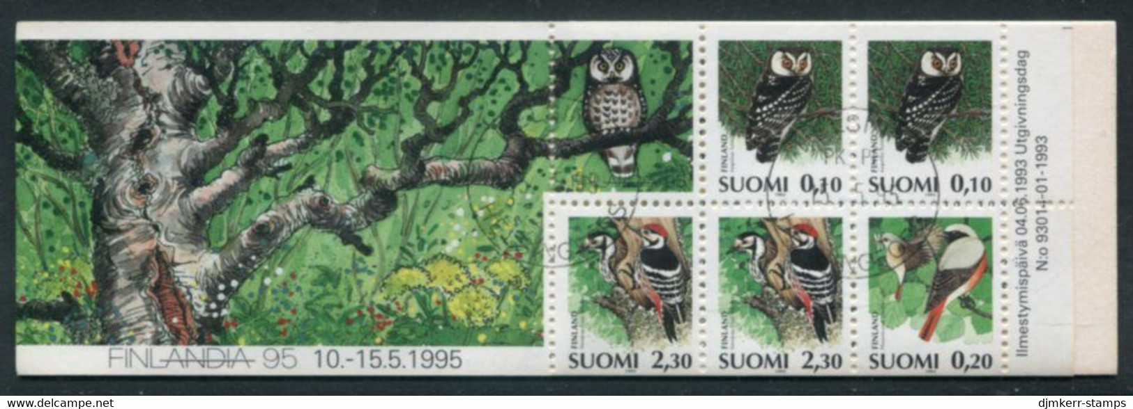 FINLAND 1993 Birds Booklet Used.  Michel  1212-14 - Gebruikt