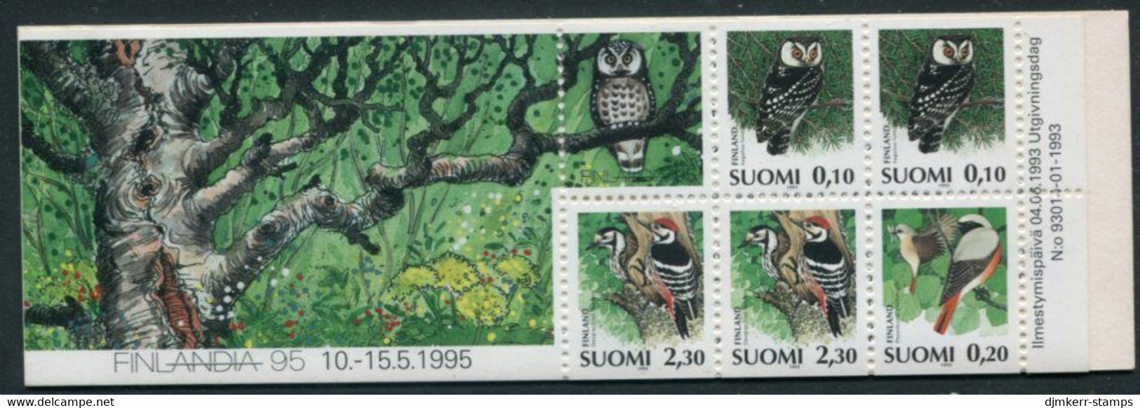 FINLAND 1993 Birds Booklet MNH / **.  Michel  1212-14 - Unused Stamps