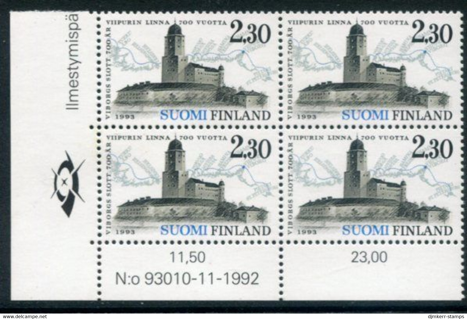 FINLAND 1993 700th Anniversary Of Vyborg Block Of 4 MNH / **.  Michel  1209 - Neufs